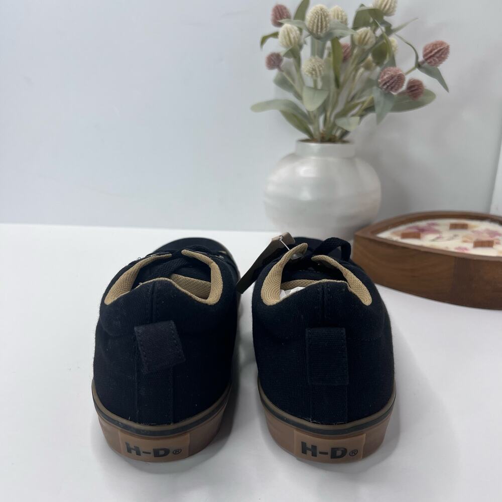 Harley Davidson Torland Canvas Sneaker Black/Gum D84434 Women 9 NWOB